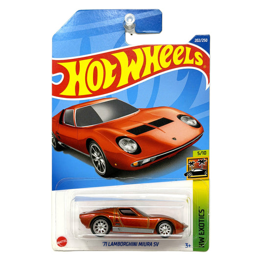 Hot Wheels Super Treasure Hunt '71 Lamborghini Miura SV Exotics 1:64 Diecast STH