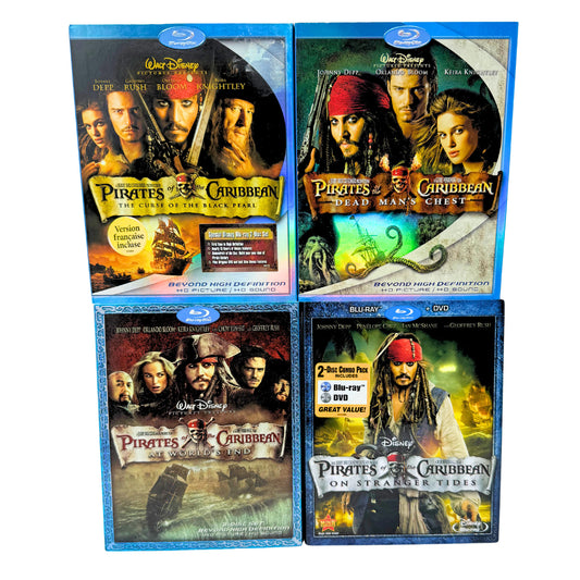 Pirates of the Caribbean 1-4 Blu-ray Movie Collection Johnny Depp Disney