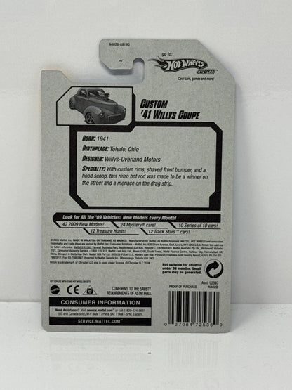 Hot Wheels 2009 New Models Custom 1941 Willys Coupe 1:64 Diecast Factory Sealed