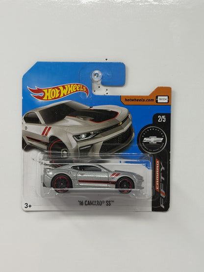 Hot Wheels Camaro Fifty 2016 Chevrolet Camaro SS 1:64 Diecast Silver Short Card