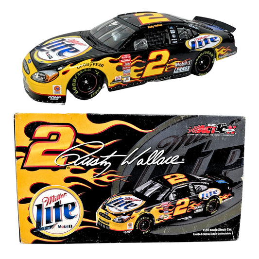 Action Nascar #2 Rusty Wallace Miller Lite Black 2002 Ford Taurus 1:24 Diecast