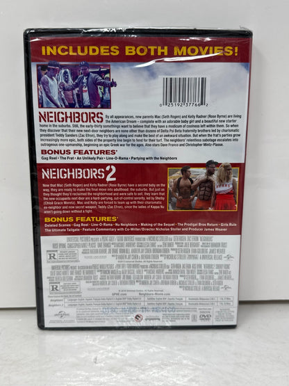 Neighbors / Neighbors 2 DVD Seth Rogen Zac Efron Comedy 2-Movie Set New & Sealed
