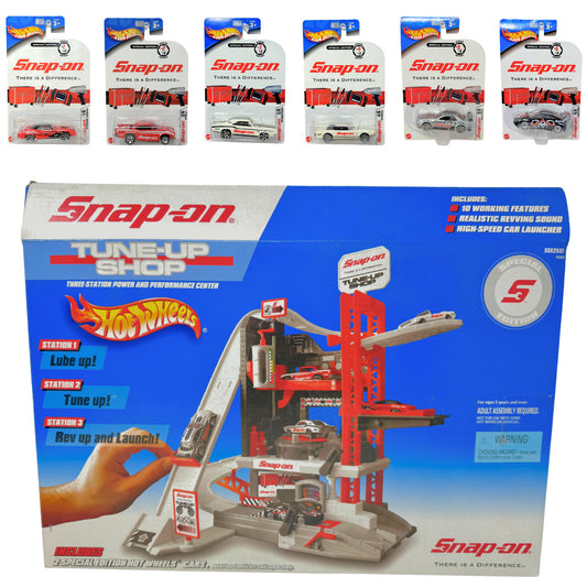 Hot Wheels Snap-On Tune-Up Shop Playset 1:64 Diecast w/ Skyline & Celica