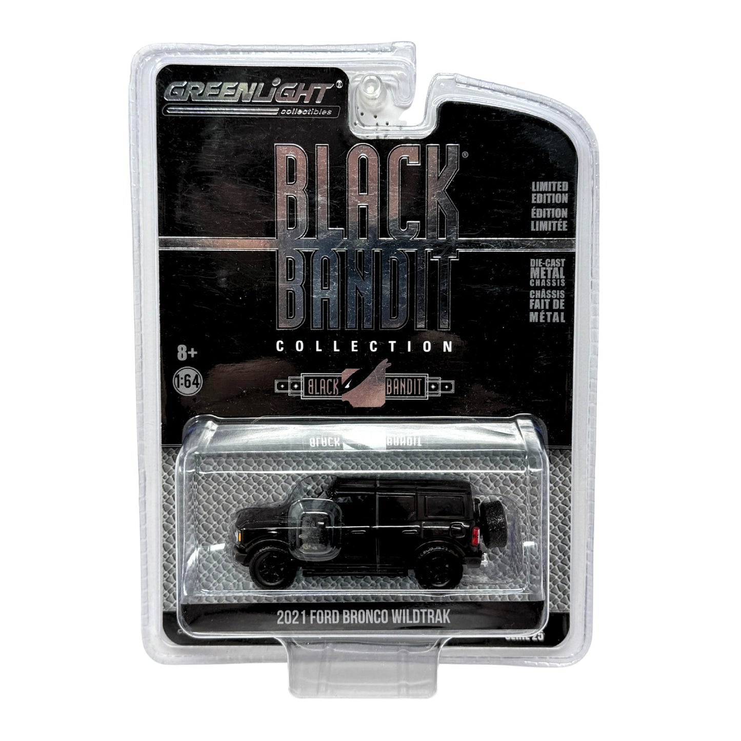 Greenlight Black Bandit Collection 2021 Ford Bronco Wildtrak 1:64 Diecast
