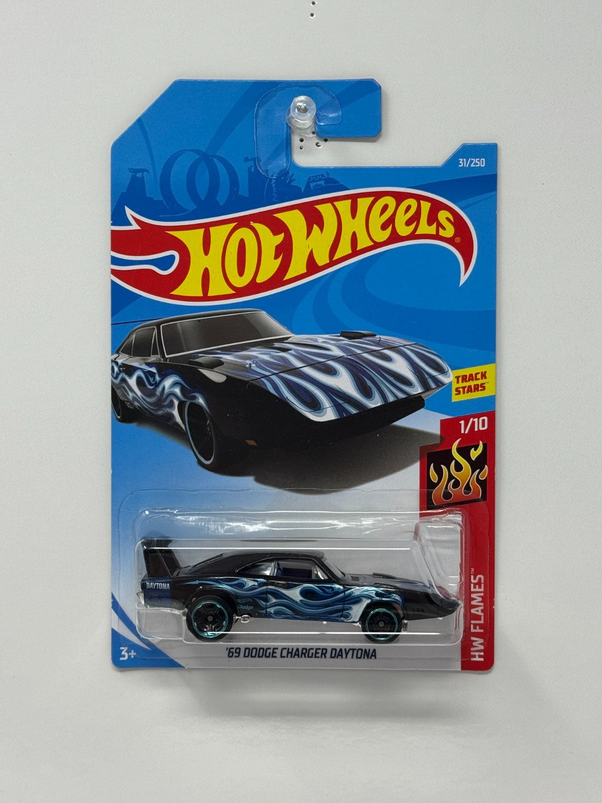 Hot Wheels Flames 1969 Dodge Charger Daytona 1:64 Diecast Black