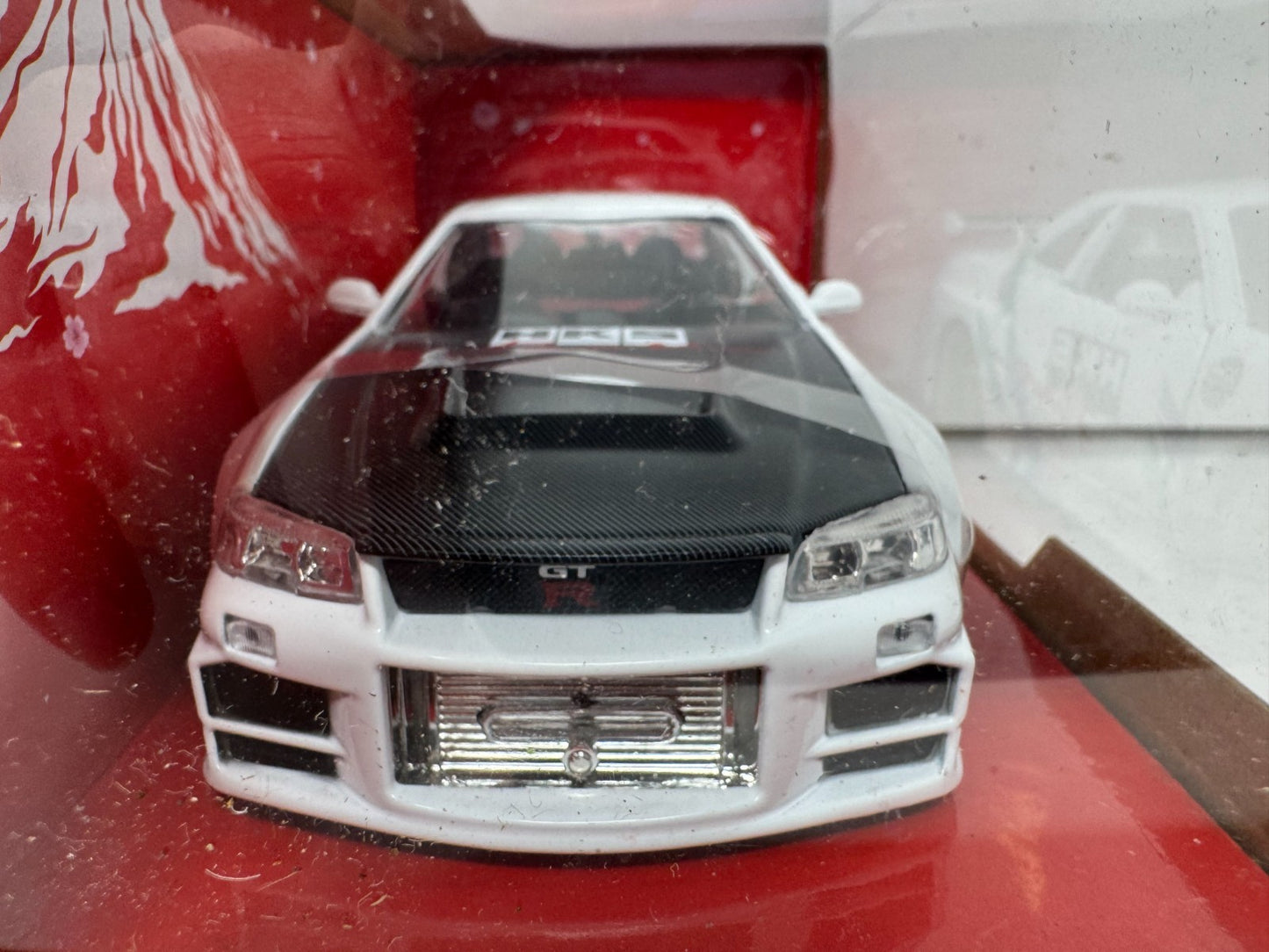 Jada 2002 Nissan Skyline GT-R R34 HKS Power JDM Tuners 1:24 Diecast Cardon Hood