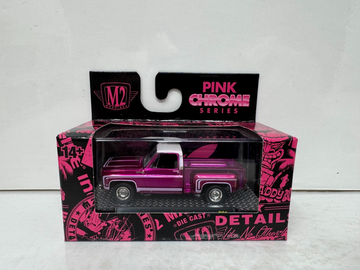M2 Machines Pink Chrome Series 1976 Chevrolet Silverado Chevy Sport 1:64 Diecast