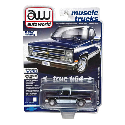 Auto World Muscle Trucks 1985 Chevy Silverado 10 Fleetside 1:64 Diecast
