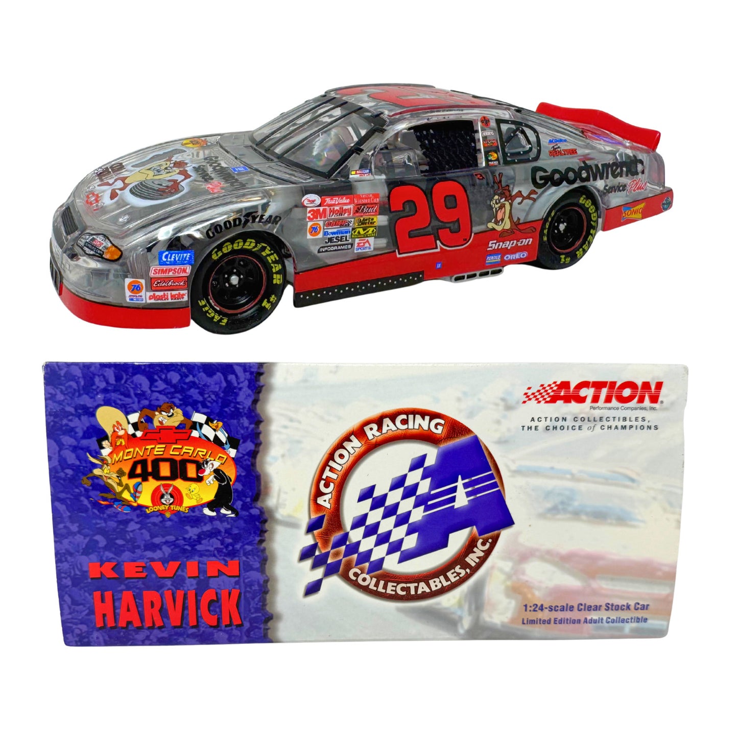 Action NASCAR #29 Kevin Harvick Looney Tunes 2001 Monte Carlo Clear 1:24 Diecast