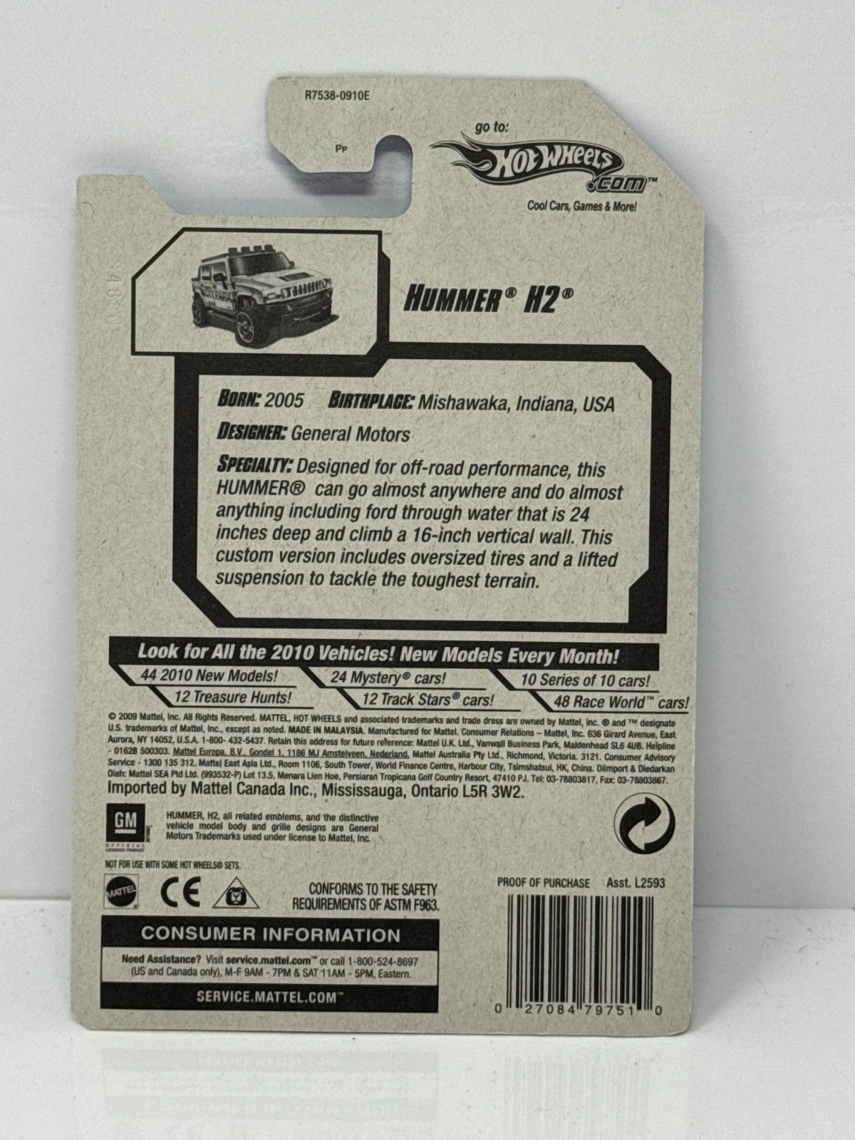 Hot Wheels City Works Hummer H2 1:64 Diecast Factory Sealed V1