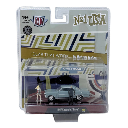M2 Machines No.1 USA 1967 Chevrolet Nova w/ Figures 1:64 Diecast