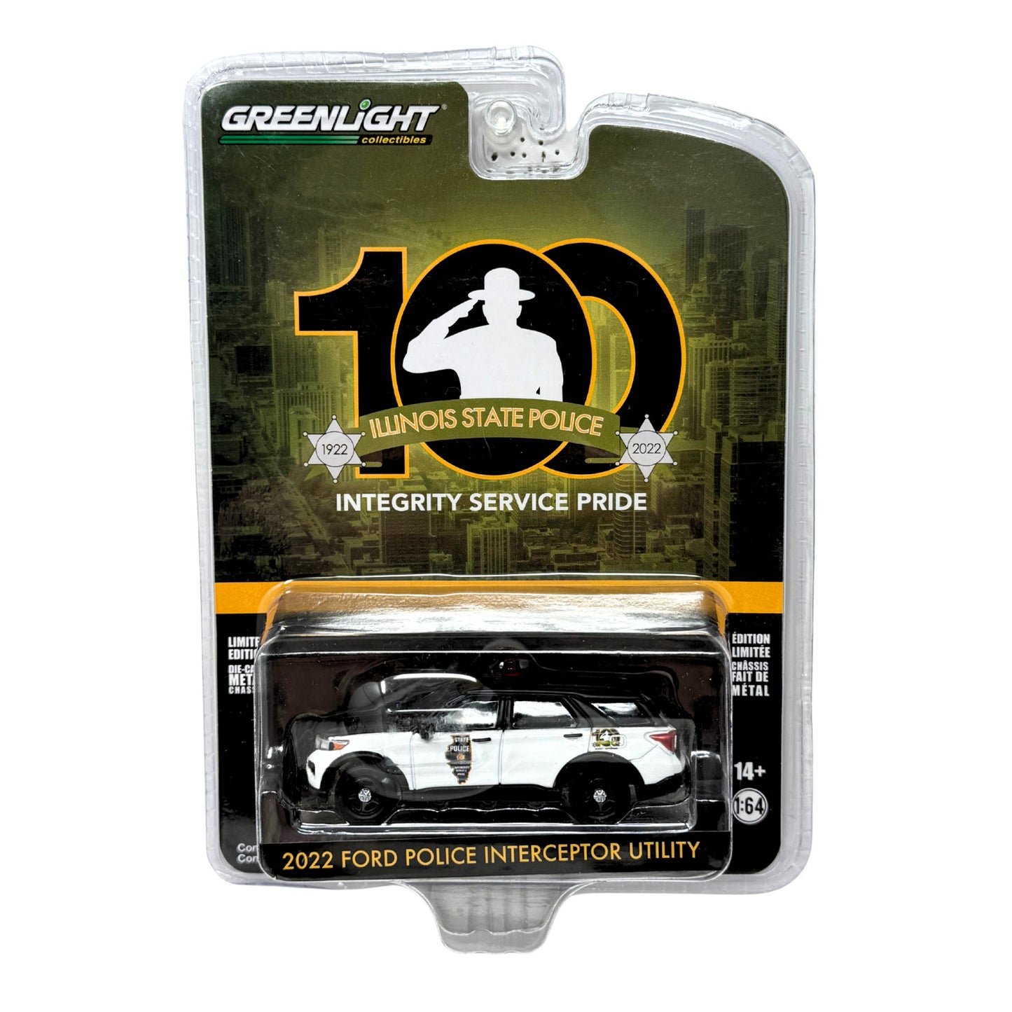 Greenlight Illinois State PD 100 Years 2022 Ford Police Interceptor 1:64 Diecast