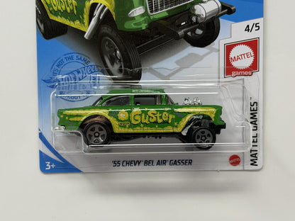Hot Wheels Mattel Games Guster 1955 Chevy Bel Air Gasser Green 1:64 Diecast