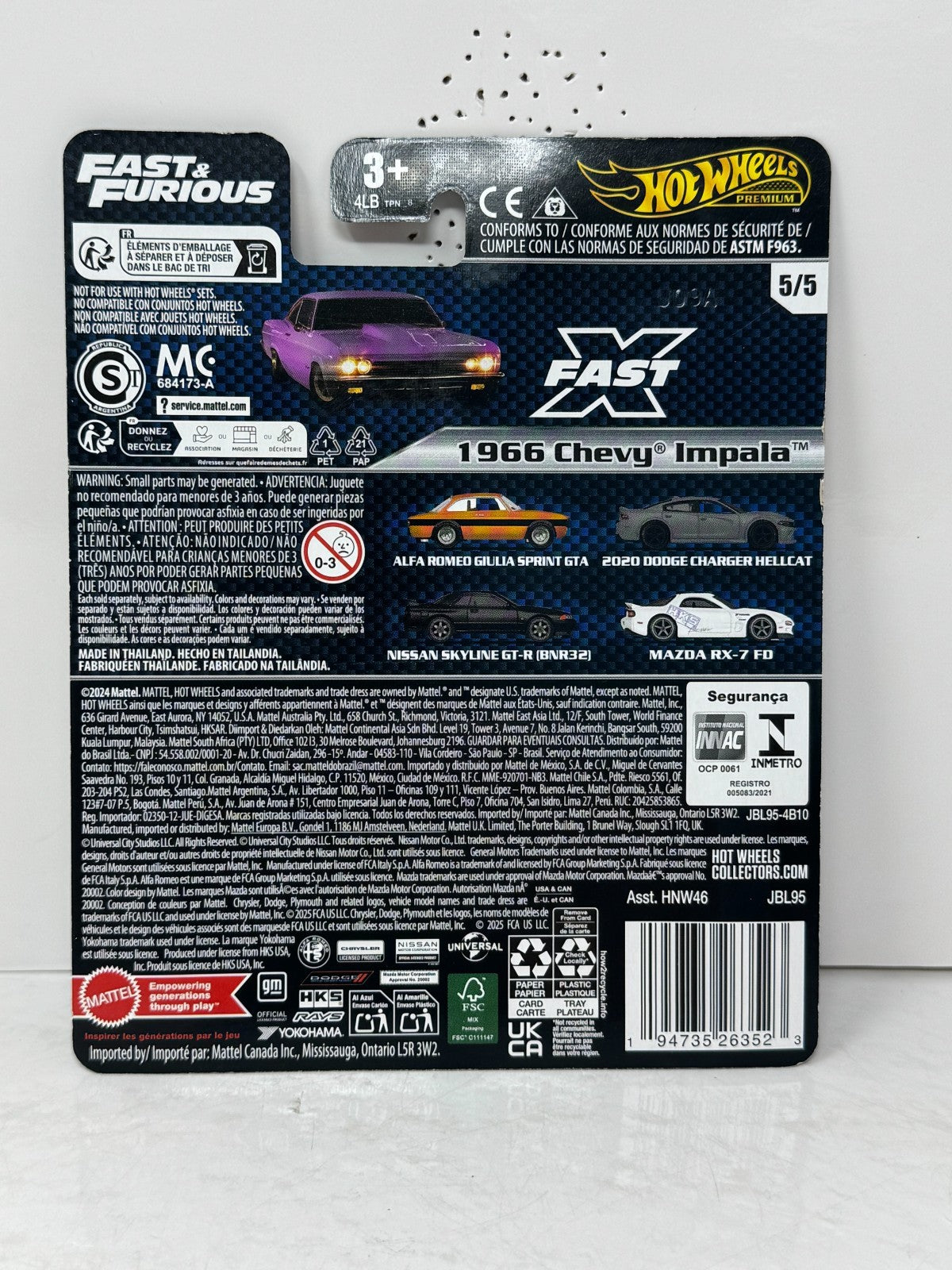 Hot Wheels Premium Fast & Furious 1966 Chevy Impala 1:64 Diecast