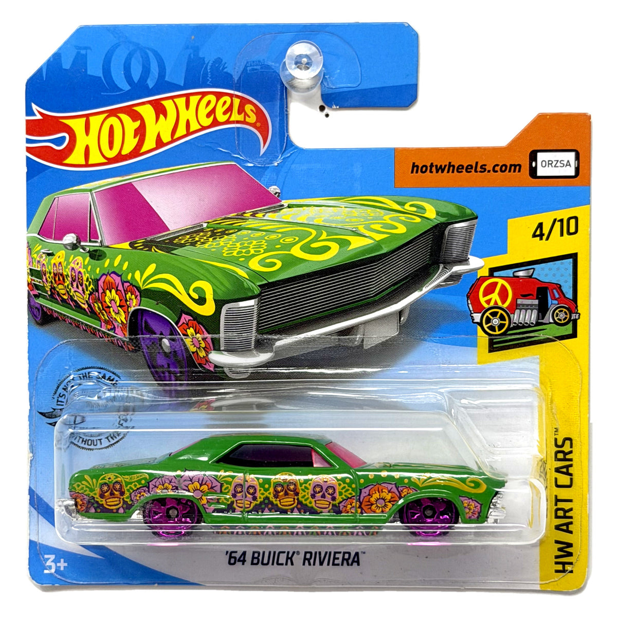 Hot Wheels HW Art Cars 1964 Buick Riviera 1:64 Diecast Green Short Card