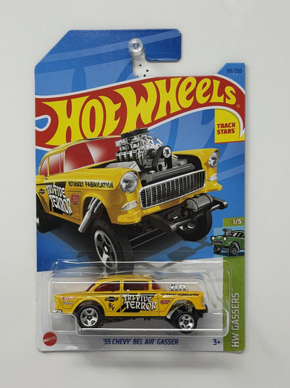 Hot Wheels HW Gassers 1955 Chevy Bel Air Gasser Yellow 1:64 Diecast
