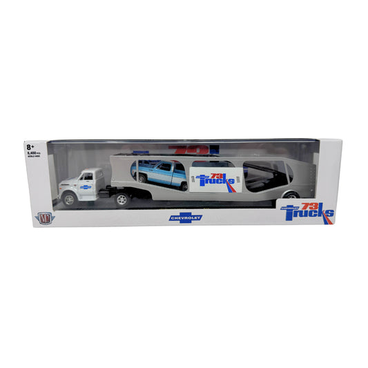 M2 Machines Chevy 73 Trucks 1973 Chevrolet Cheyenne 10 & C60 Hauler 1:64 Diecast
