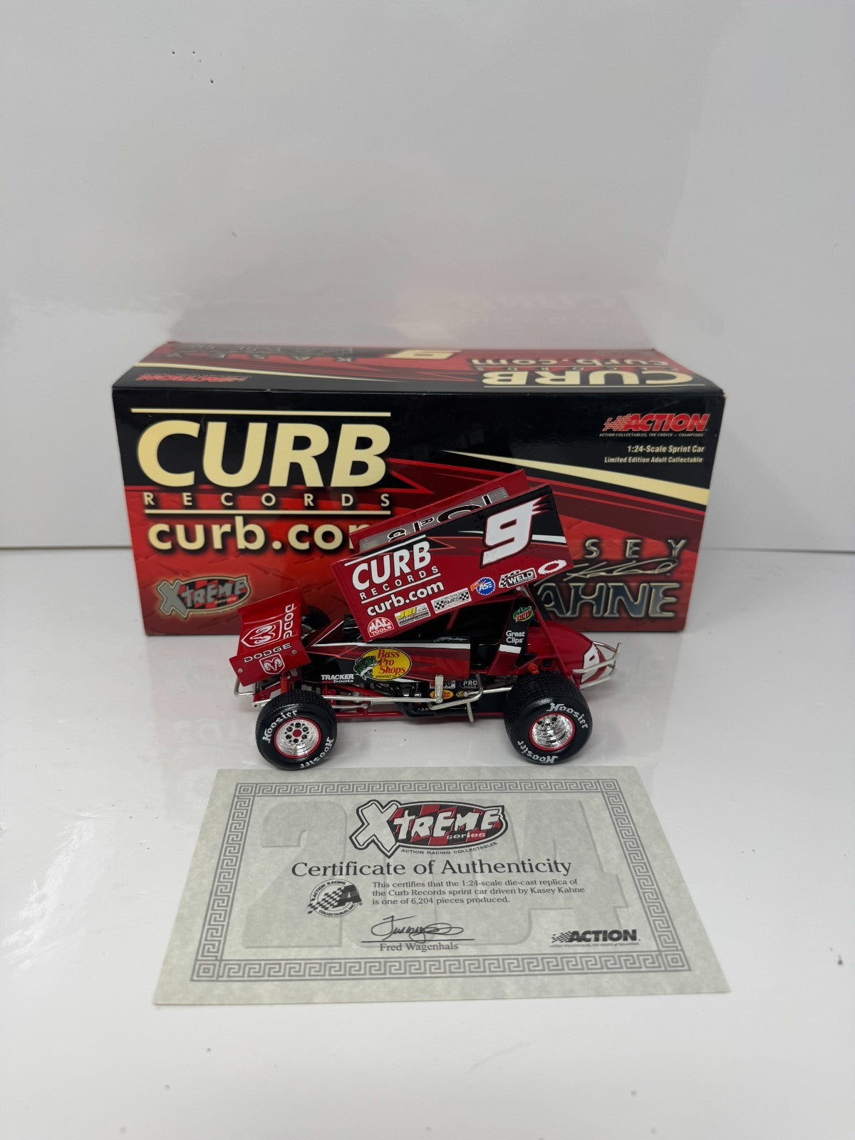 Action NASCAR Kasey Kahne #9 Curb Records 2004 Sprint Car Xtreme 1:24 Diecast