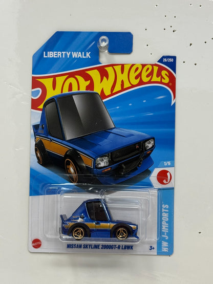 Hot Wheels J-Imports Nissan Skyline 2000GT-R LBWK 1:64 Diecast Blue