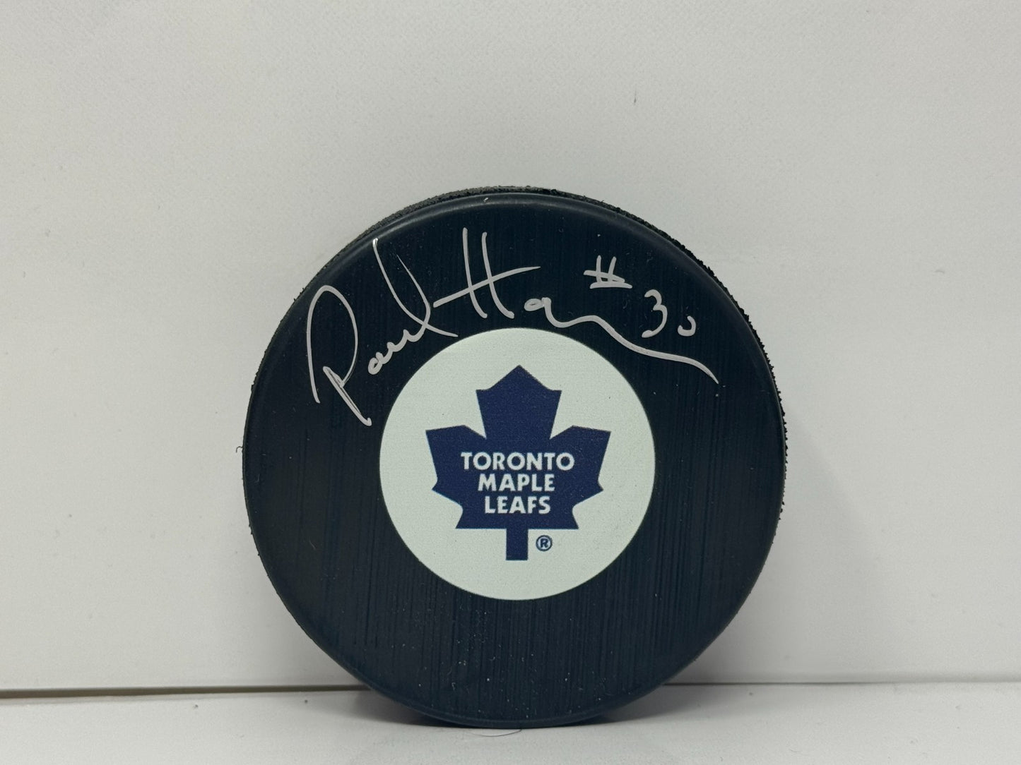 Paul Harrison Toronto Maple Leafs Signed NHL Autograph Puck Silver Auto