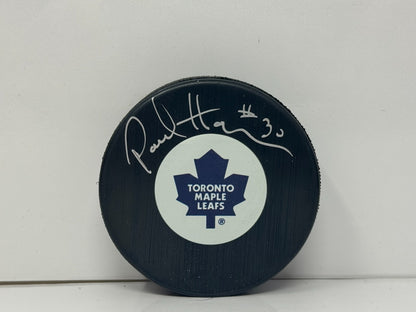 Paul Harrison Toronto Maple Leafs Signed NHL Autograph Puck Silver Auto