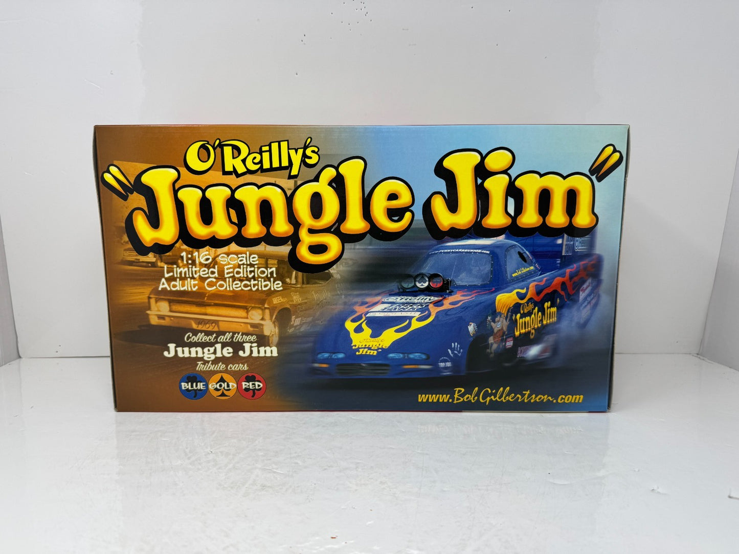 Milestone Bob Gilbertson NHRA Jungle Jim Tribute Blue Funny Car 1:16 Scale