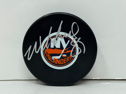 Mike Comrie New York Islanders Signed NHL Autograph Puck Silver Auto