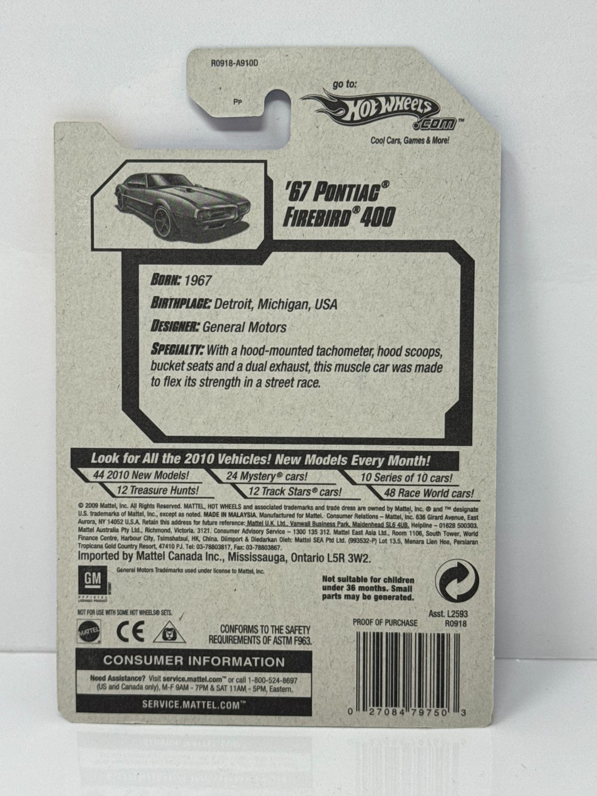 Hot Wheels New Models 1967 Pontiac Firebird 400 1:64 Diecast Factory Sealed