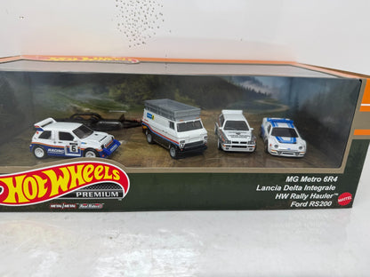 Hot Wheels Premium Rally Legends 4-Pack Collector Diorama Set 1:64 Diecast