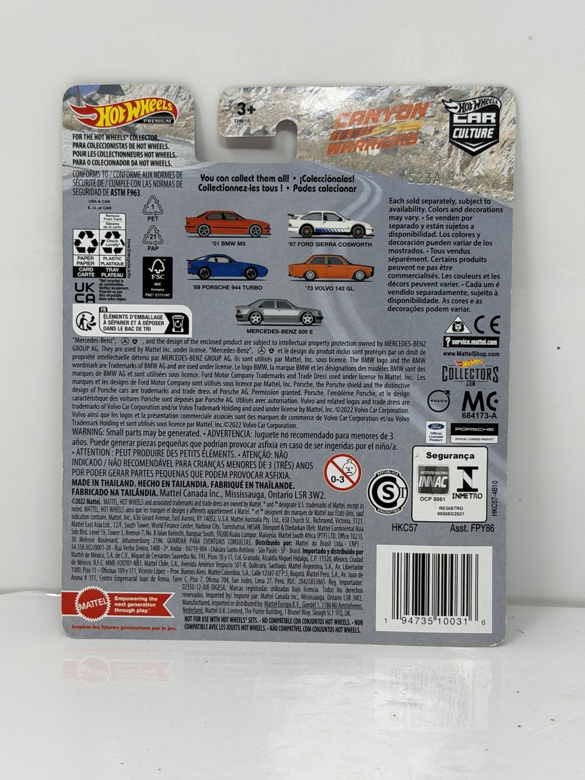 Hot Wheels Premium Canyon Warriors Mercedes-Benz 500 E CHASE 0/5 1:64 Diecast