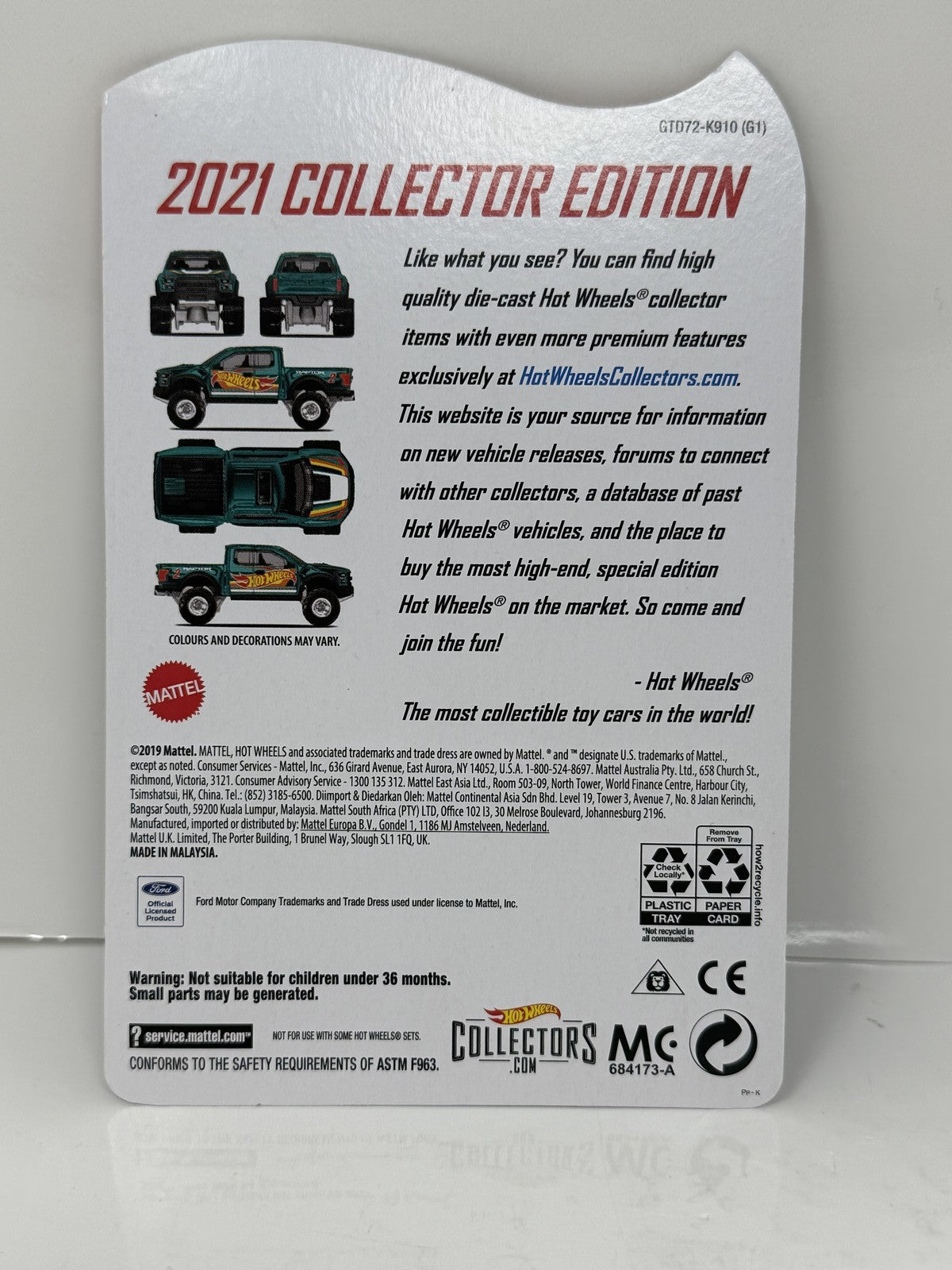 Hot Wheels 2021 Collector Edition 2017 Ford F-150 Raptor 1:64 Diecast