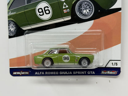 Hot Wheels Euro Speed Alfa Romeo Giulia Sprint GTA 1:64 Diecast Real Riders