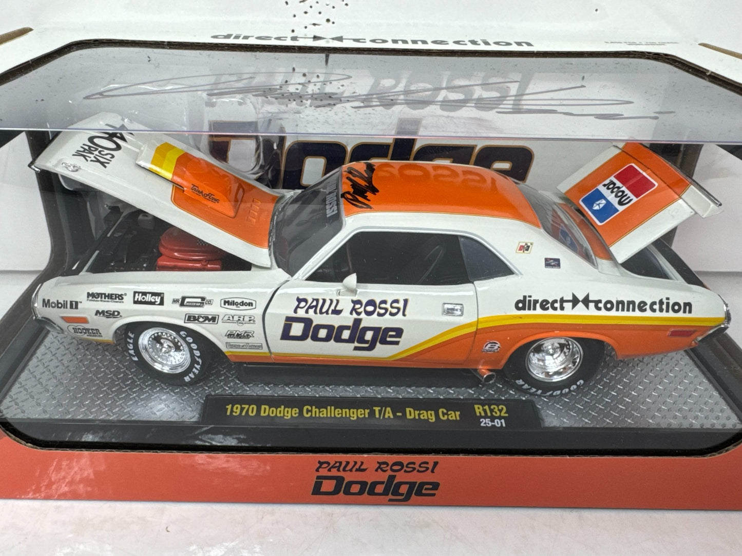 M2 Machines Paul Rossi 1970 Dodge Challenger T/A Drag Car 1:24 Diecast Signed