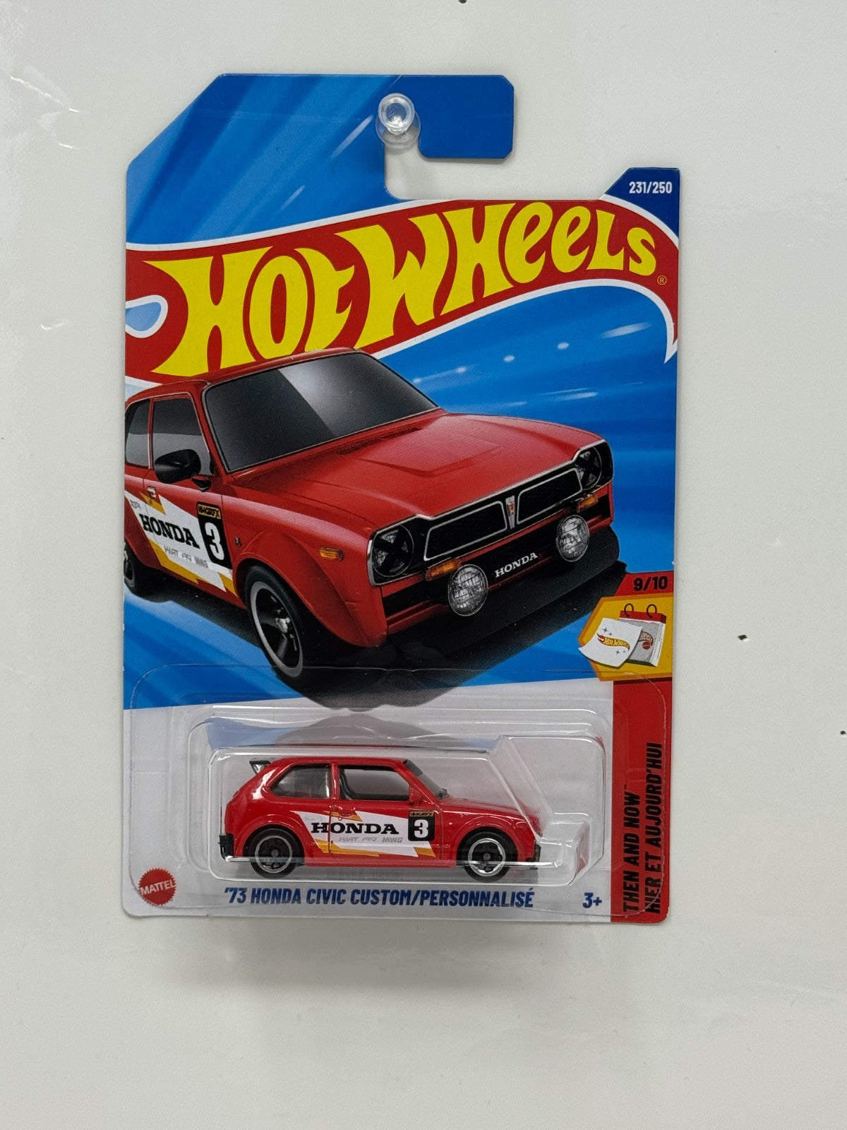 Hot Wheels Then and Now 1973 Honda Civic Custom 1:64 Diecast Red