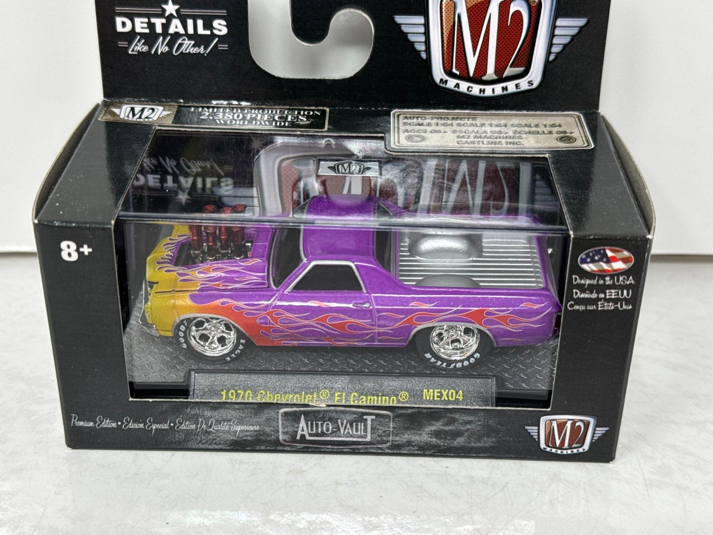 M2 Machines 1970 Chevrolet El Camino Auto-Vault Flames 1:64 Diecast
