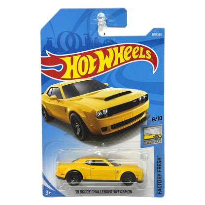 Hot Wheels Factory Fresh 2018 Dodge Challenger SRT Demon 1:64 Diecast Yellow
