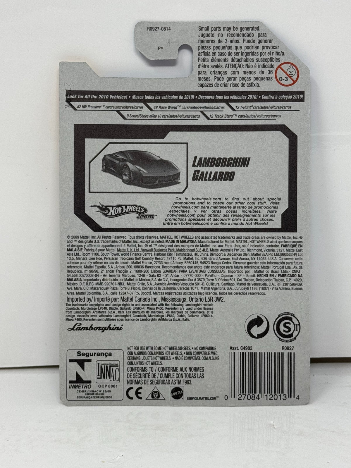 Hot Wheels 2010 HW Premiere Lamborghini Gallardo 1:64 Diecast