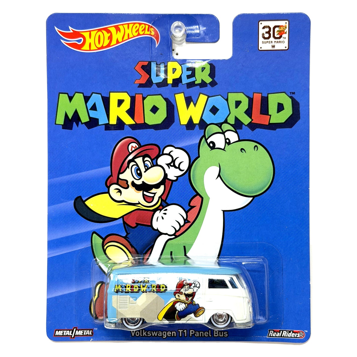 Hot Wheels Super Mario World Volkswagen T1 Panel Bus 1:64 Diecast Real Riders