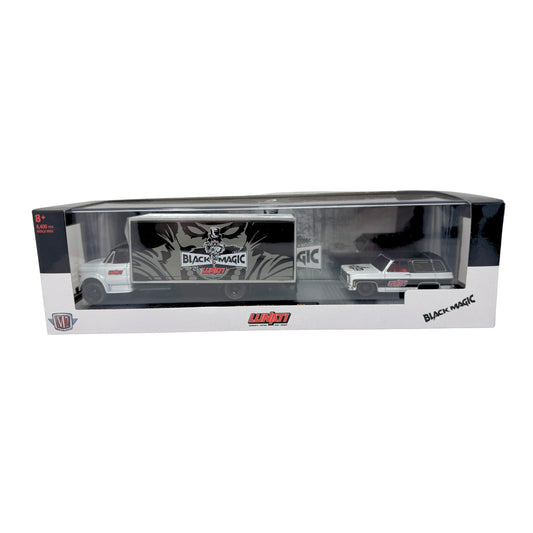 M2 Machines Lunati Black Magic 1973 GMC Sierra & C60 Hauler 1:64 Diecast