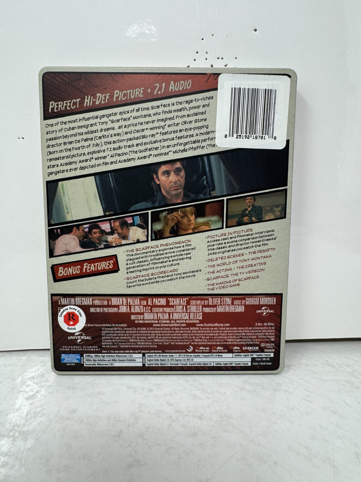 Scarface (Blu-ray) Steelbook Al Pacino Crime Good Condition!!!