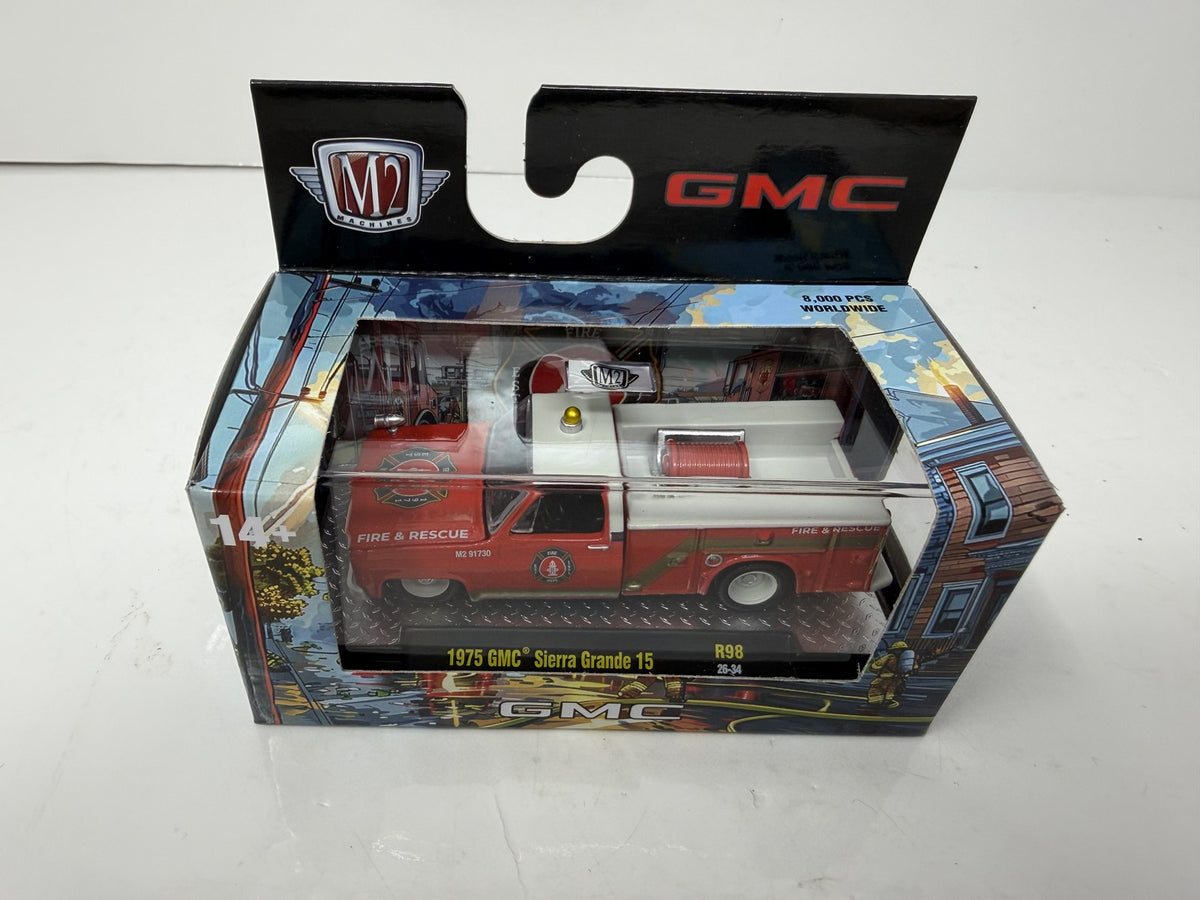 M2 Machines Fire & Rescue 1975 GMC Sierra Grande 15 1:64 Diecast