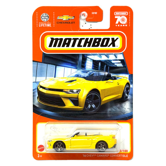 Matchbox 70 Years 2016 Chevrolet Camaro Convertible 1:64 Diecast Yellow