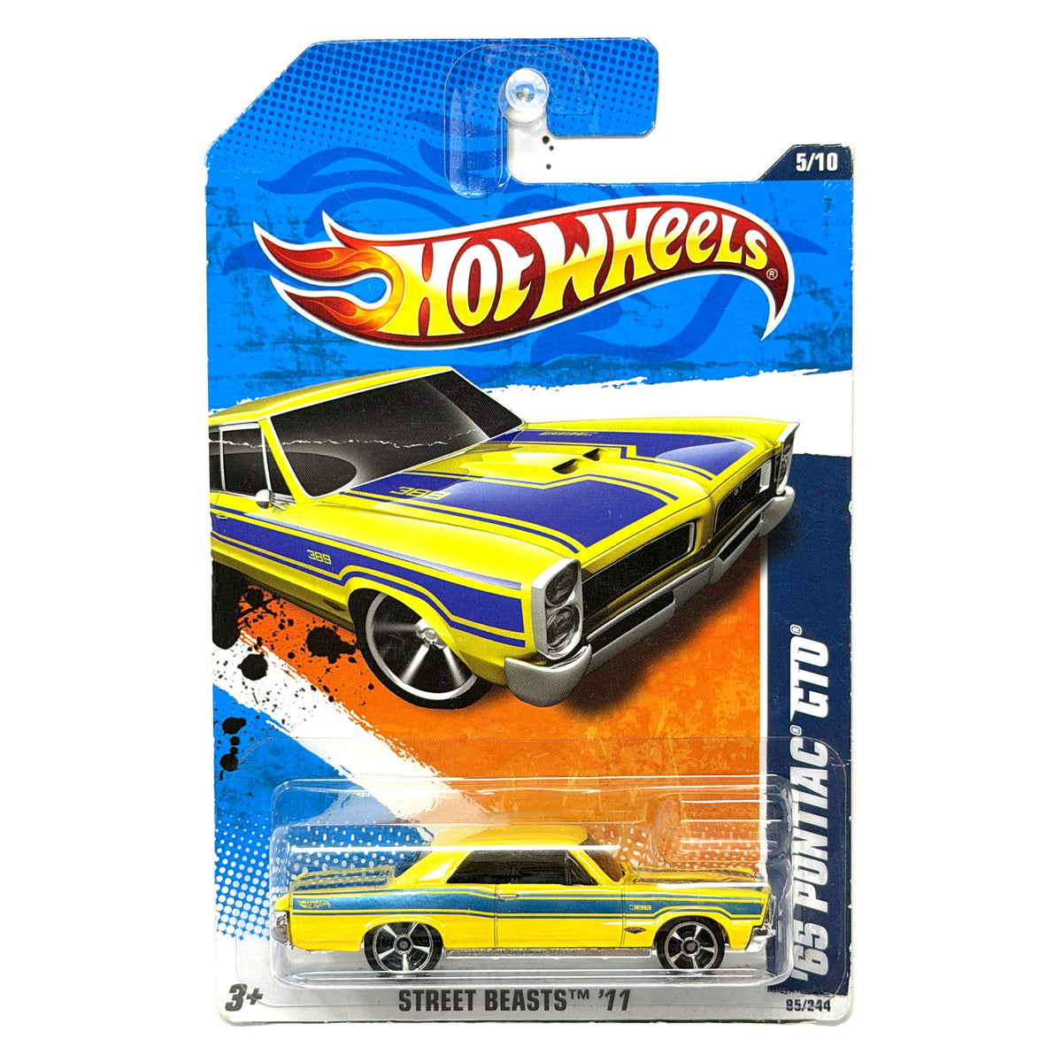 Hot Wheels Street Beasts 1965 Pontiac GTO 1:64 Diecast Yellow