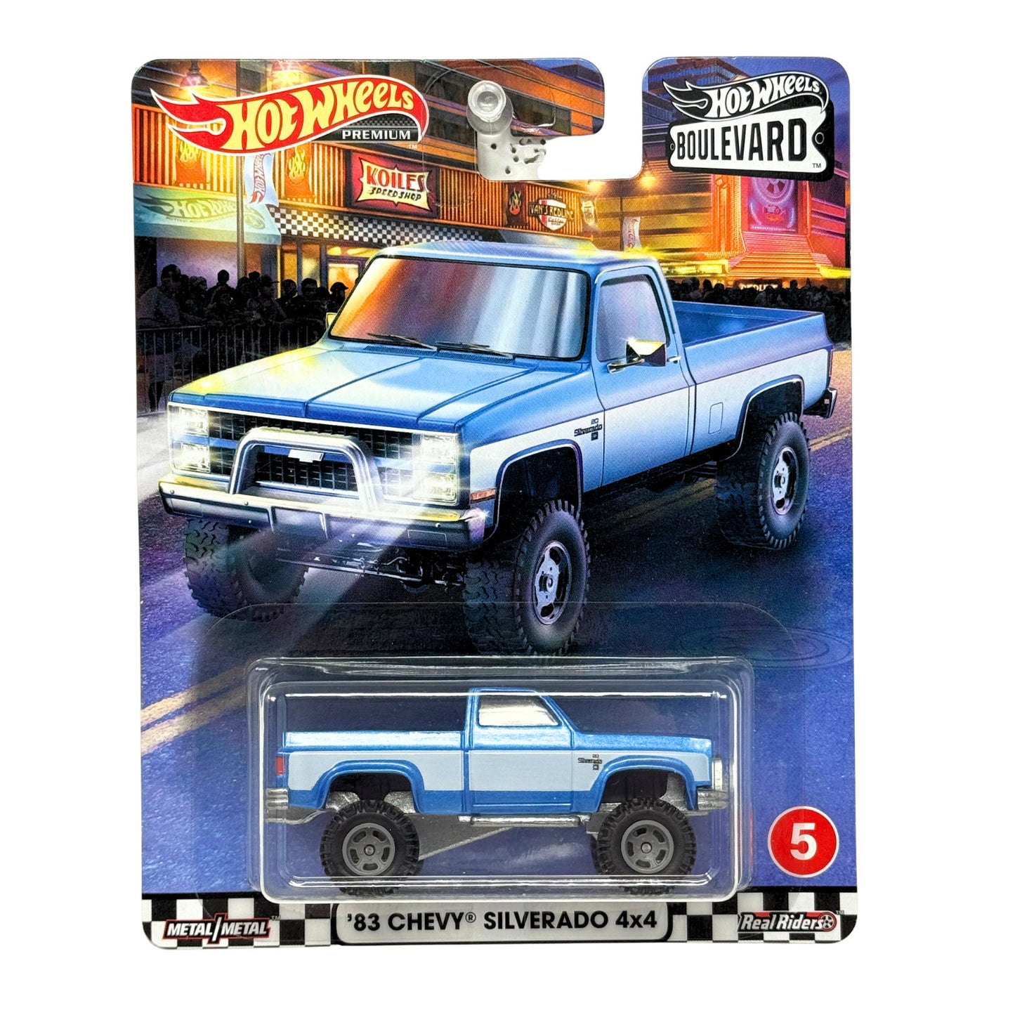 Hot Wheels Premium Boulevard #5 1983 Chevy Silverado 4x4 1:64 Diecast