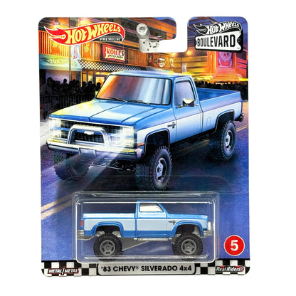 Hot Wheels Premium Boulevard #5 1983 Chevy Silverado 4x4 1:64 Diecast
