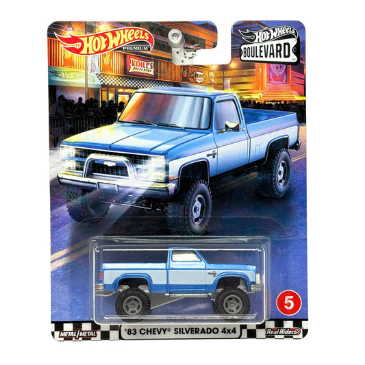 Hot Wheels Premium Boulevard #5 1983 Chevy Silverado 4x4 1:64 Diecast