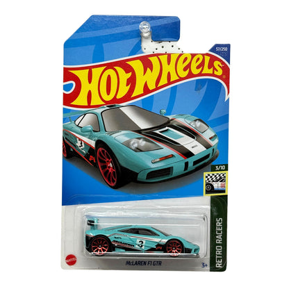Hot Wheels Retro Racers McLaren F1 GTR 1:64 Diecast Aqua