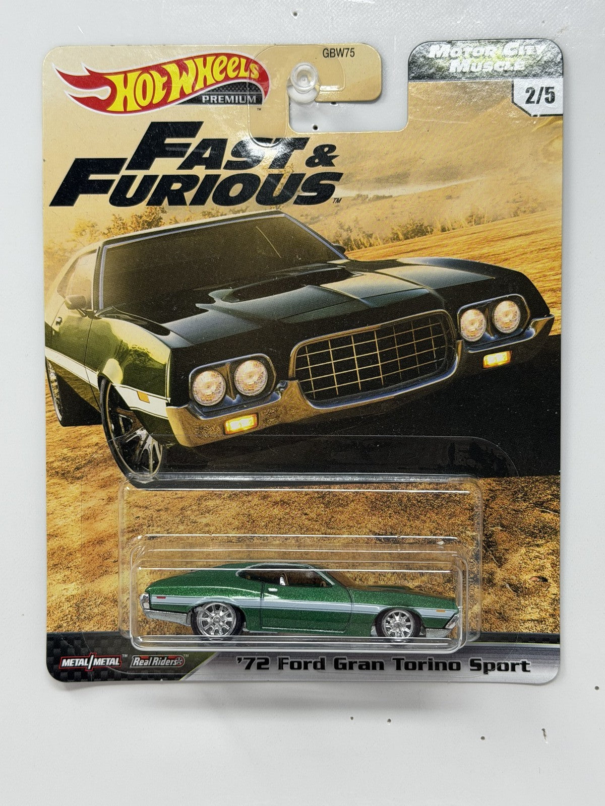 Hot Wheels Premium Fast &amp; Furious 1972 Ford Gran Torino Sport 1:64 Diecast