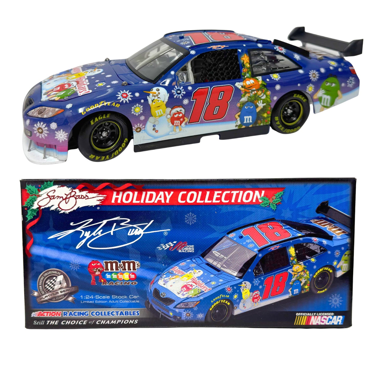 Action NASCAR #18 Kyle Busch M&M's Holiday 2008 Camry 1:24 Diecast SERIAL #118