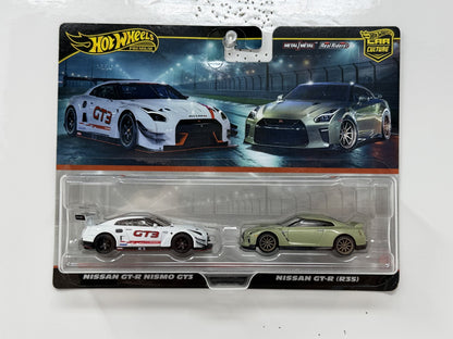 Hot Wheels Premium Nissan GT-R Nismo GT3 & GT-R R35 2-Pack 1:64 Diecast